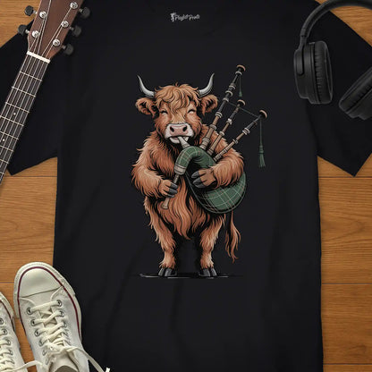 Highland Cow Bagpipes Tee