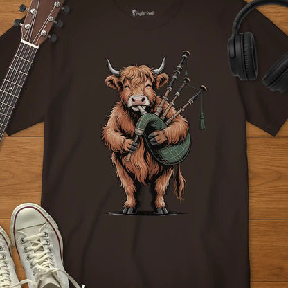 Highland Cow Bagpipes Tee