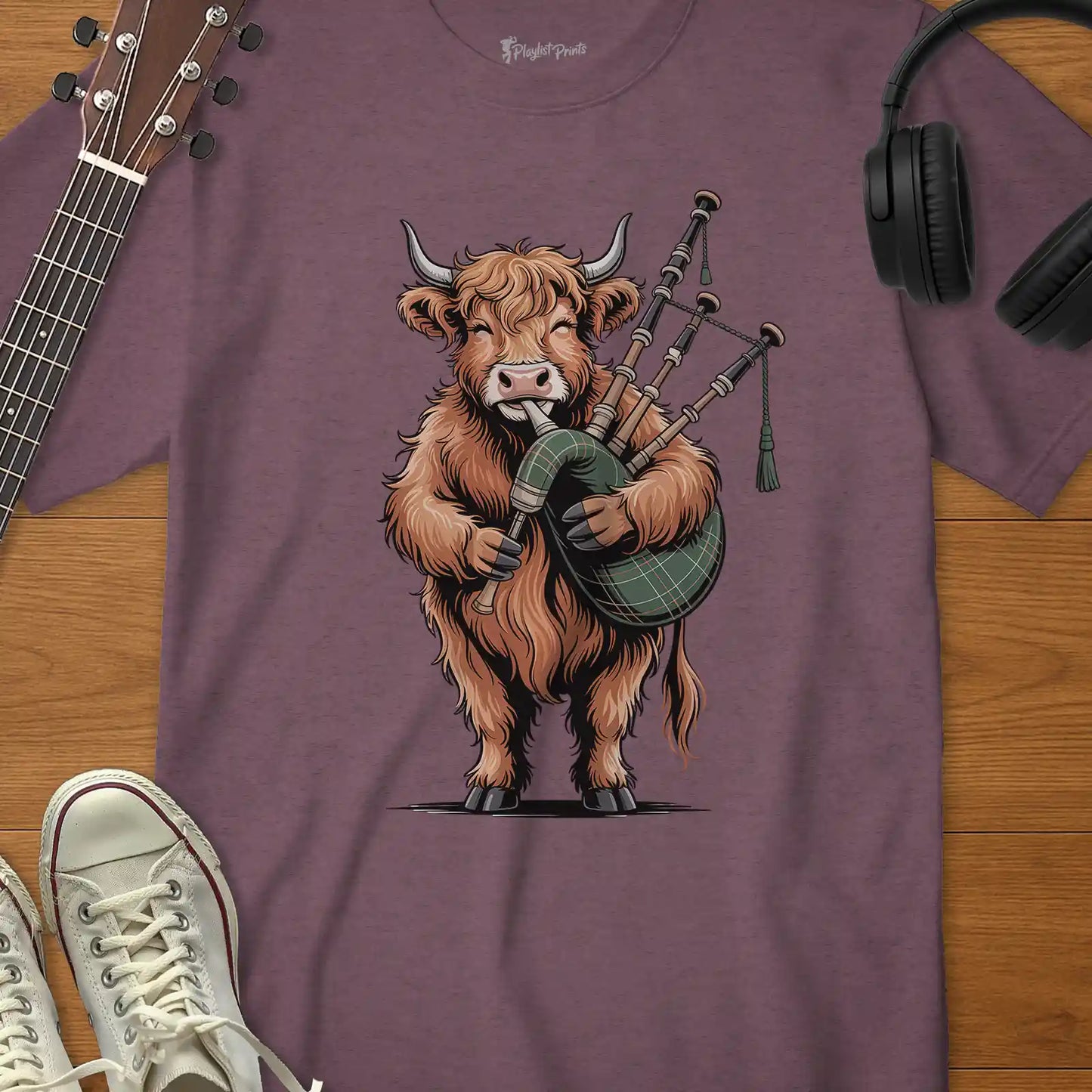 Highland Cow Bagpipes Tee