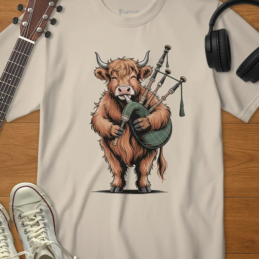 Highland Cow Bagpipes Tee