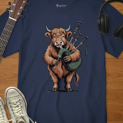 Highland Cow Bagpipes Tee