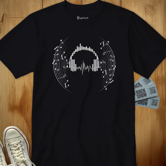 Music Notes Headphones Tee