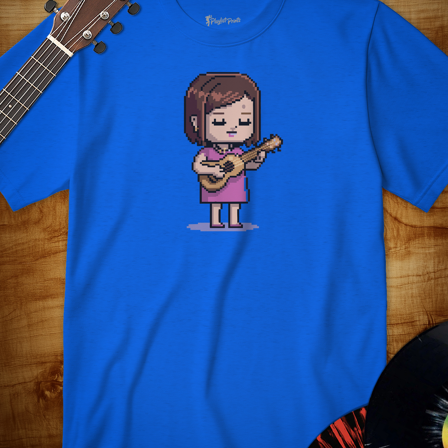 Pixel Ukulele Girl Tee