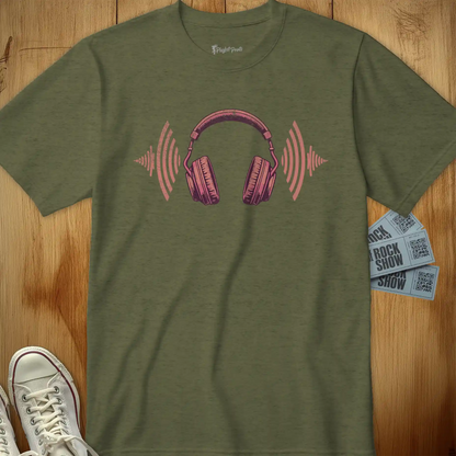 Retro Headphone Waves Tee