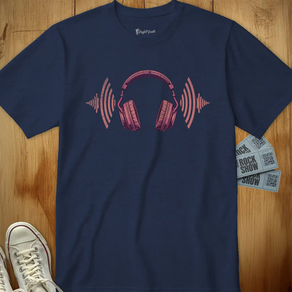 Retro Headphone Waves Tee