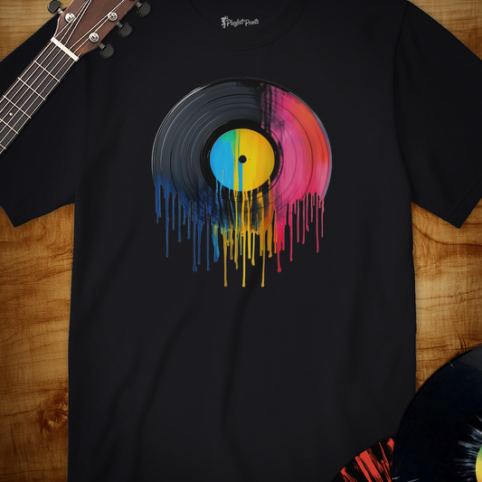 Vinyl Record Dripping Paint Tee