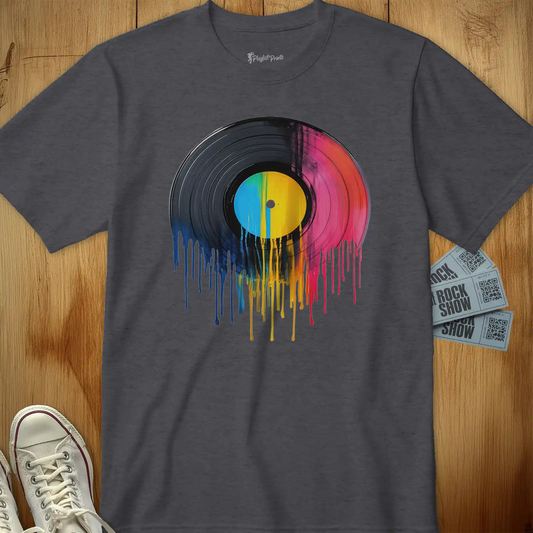 Vinyl Record Dripping Paint Tee