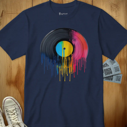 Vinyl Record Dripping Paint Tee