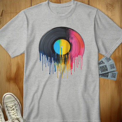 Vinyl Record Dripping Paint Tee