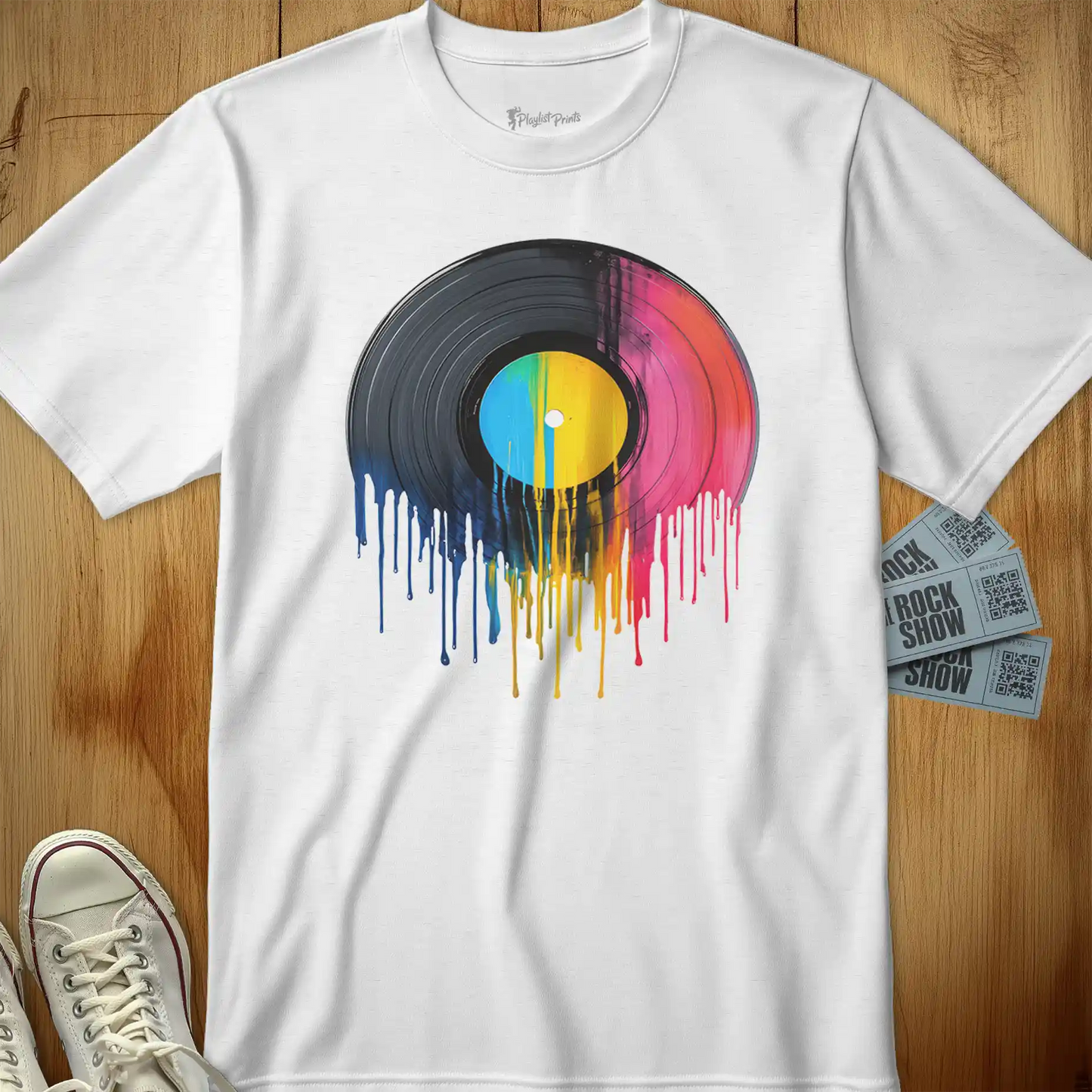 Vinyl Record Dripping Paint Tee