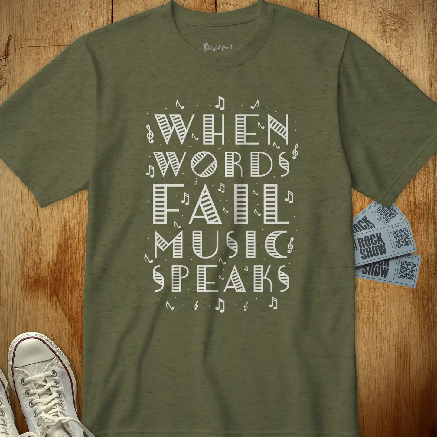 When Words Fail Music Speaks Tee