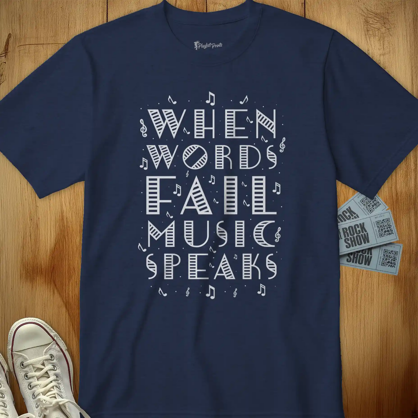 When Words Fail Music Speaks Tee