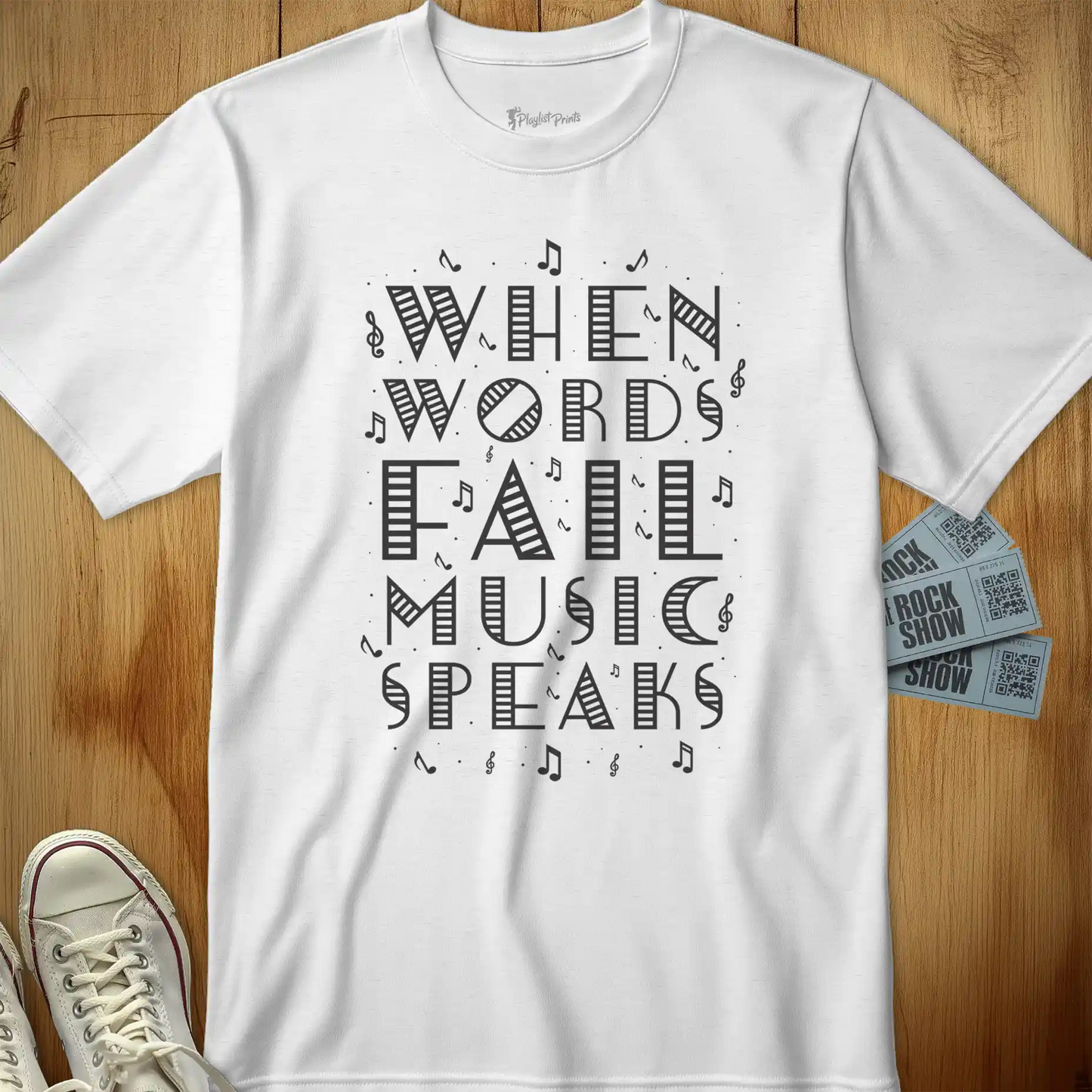 When Words Fail Music Speaks Tee