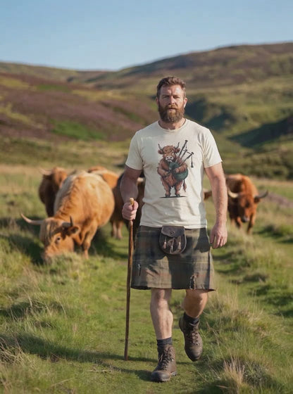 Highland Cow Bagpipes Tee